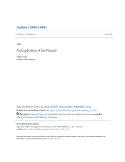 An Explication of the Phaedo - PDXScholar