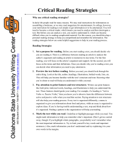 Critical Reading Strategies