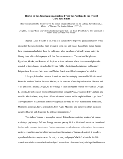 Heaven in the American Imagination: From the Puritans to the