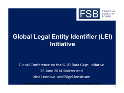 Global Legal Entity Identifier (LEI) Initiative