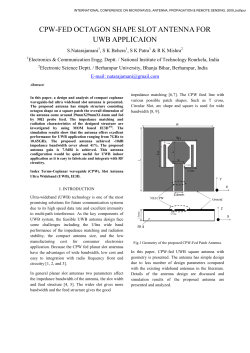 cpw-fed octagon shape slot antenna for uwb