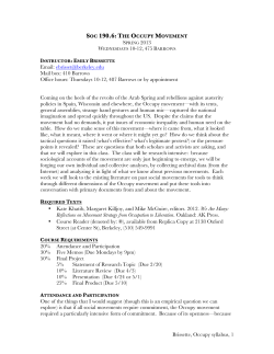 SOC 190.6: THE OCCUPY MOVEMENT