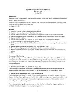 1 Eighth Meeting of the Global CRVS Group New York, USA 5