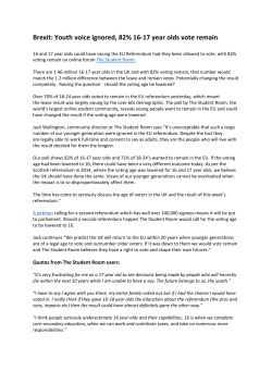 Brexit: Youth voice ignored, 82% 16