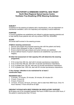 Outline of weaning protocol - Southport and Ormskirk Hospital NHS