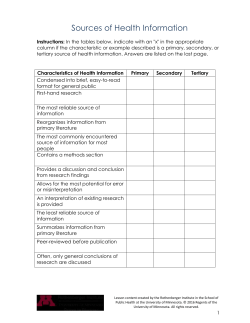 Sources of Health Information - RI Tech Hub