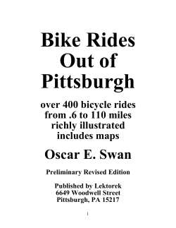 Bike Rides Out of Pittsburgh - Carnegie Mellon School of Computer