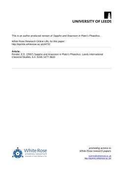 Sappho and Anacreon in Plato`s Phaedrus