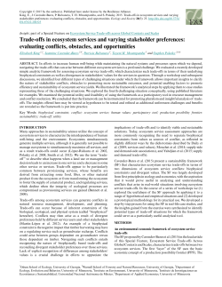 Trade-offs in ecosystem services and varying stakeholder preferences