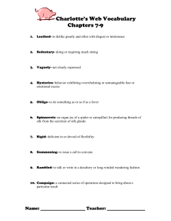 Charlotte`s Web Vocabulary Chapters 7-9