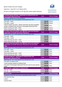 Sports fees and charges 2017
