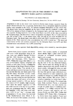 adaptation to life in the desert in the