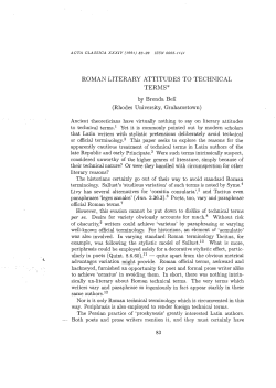 roman literary attitudes to technical terms