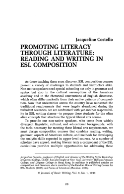 PROMOTING LITERACY THROUGH LITERATURE: READING AND
