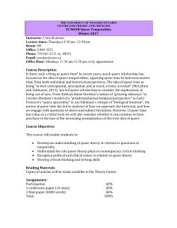 Queer Temporalities - Western University