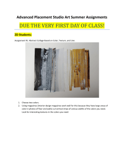 Summer Assignment - The School Board of Highlands County