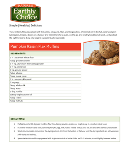 Pumpkin Raisin Flax Muffins