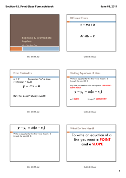 Section 4.5_Point-Slope Form.notebook