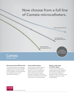 Now choose from a full line of Cantata microcatheters.