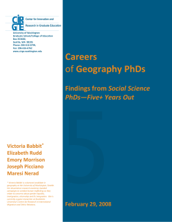 Careers of Geography PhDs - UW College of Education