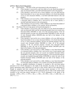 G.S. 29-14 Page 1 § 29-14. Share of surviving spouse. (a) Real
