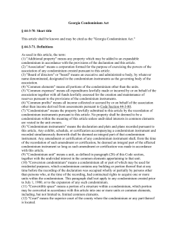 Georgia Condominium Act &sect; 44-3-70. Short title This article shall be