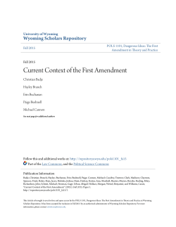 Current Context of the First Amendment