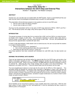 220-2007: Easy Come, Easy Go&mdash;Interactions between the DATA