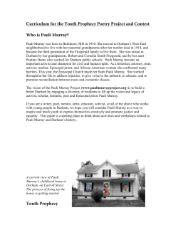 Curriculum for the Youth Prophecy Poetry Project and Contest Who