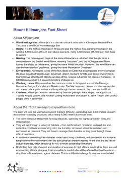 Mount Kilimanjaro Fact Sheet