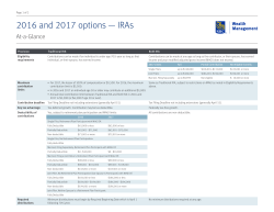 2016 and 2017 options — IRAs - RBC Wealth Management