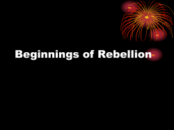 Beginnings of Rebellion