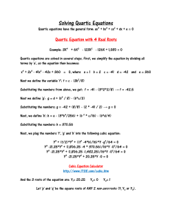 Solving Quartic Equations