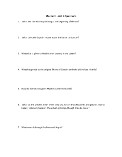 Macbeth - Act 1 Questions
