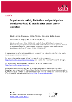 Article Impairments, activity limitations and participation restrictions 6