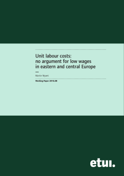 Unit labour costs: no argument for low wages in eastern and central