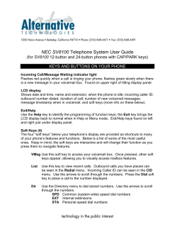 NEC SV8100 Telephone System User Guide