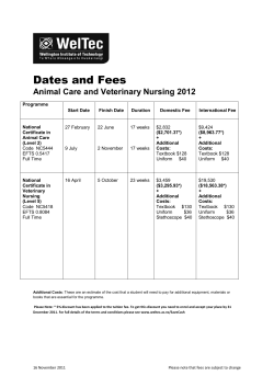 Dates and Fees