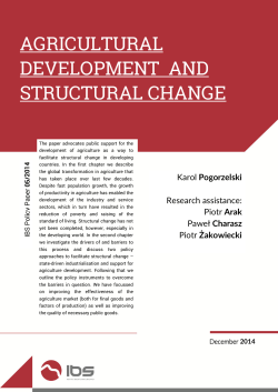 agricultural development and structural change