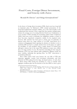 Fixed Costs, Foreign Direct Investment, and Gravity with Zeros