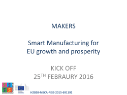 MAKERS Smart Manufacturing for EU growth and prosperity KICK