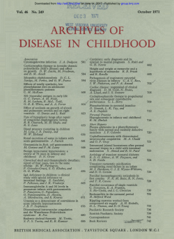 DEC 3 1971 AReHC 4OF DISEASE IN CHILDHOOD