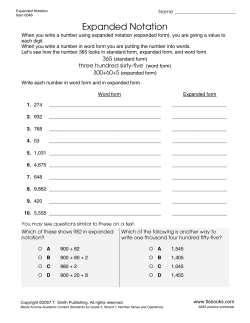 Expanded Notation Worksheet