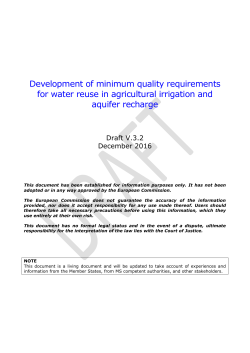 Development of minimum quality requirements for water reuse in