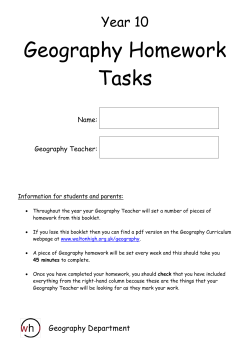 Geography Homework Tasks