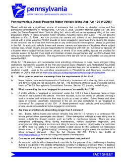 Pennsylvania`s Diesel-Powered Motor Vehicle Idling Act