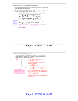 Solving Trigonometric Equations