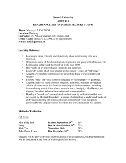 Queen`s University ARTH 214 RENAISSANCE ART AND