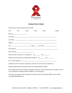 donation form - Pangaea Global AIDS