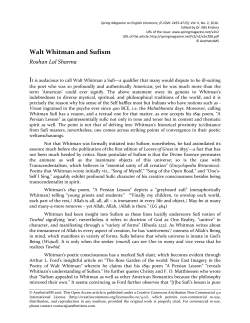 Walt Whitman and Sufism - Spring Magazine on English Literature